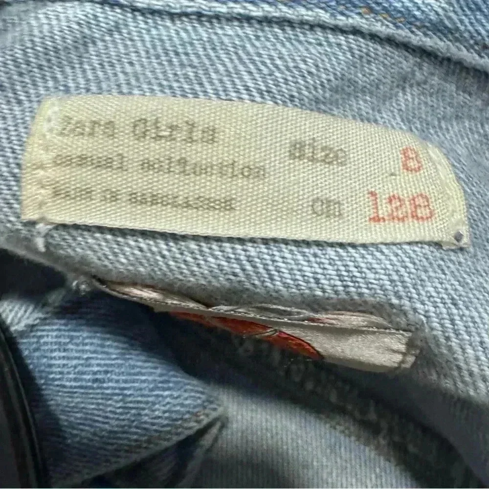 Zara & Looney Tunes Girls Distress Denim  Jacket  Size 8 Bugs Bunny